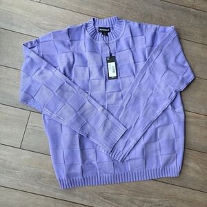 PrettyLittleThing Purple Oversized Crewneck Sweater